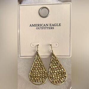 American Eagle Gold Tear Drop Dangle earrings E13